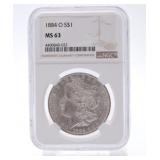 1884-O Morgan dollar NGC MS63