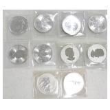 Lot of 10 - $5 Canada 1 oz rounds