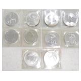 Lot of 10 - $5 Canada 1 oz rounds