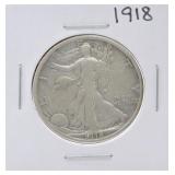 1918 Walking Liberty half VF20