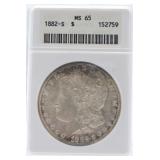 1882-S Morgan dollar ANACS MS65