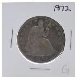 1872 Seated Liberty half G