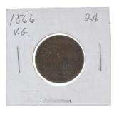 1866 two cent piece VG