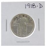 1918-D Standing Liberty quarter VF20