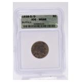 1938-D/D Buffalo nickel ICG MS66
