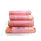 Lot of 4 BU Lincoln cent rolls 1958-D