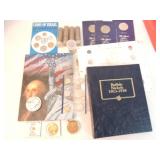 Lot of assorted US coins, foreign coins, medals,