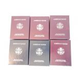 Lot of 6 silver eagle proofs, 2 - 1986-S,