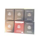 Lot of 6 silver eagle proofs, 1987-S,