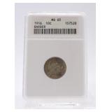 1916 Barber dime ANACS MS65