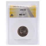 1960 Jefferson nickel ANACS MS65