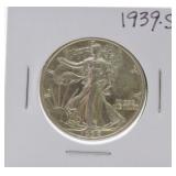 1939-S Walking Liberty half AU50