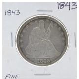 1843 Seated Liberty half F12