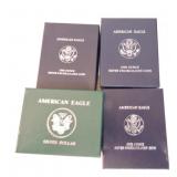 Lot of 4 unc silver eagles, 1996, 2006-W,