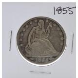 1855 Seated Liberty half