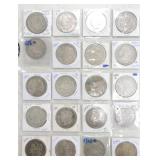 Page of 20 Morgan dollars, all different dates