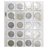 Page of 20 Morgan dollars, all different dates