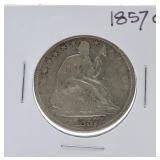 1857-O Seated Liberty half F12