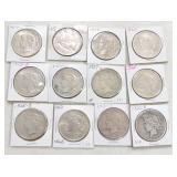 Lot of 12 Peace dollars