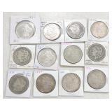 Lot of 12 Morgan dollars
