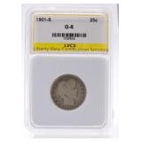 1901-S Barber quarter LVCS G6