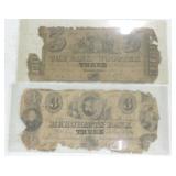 Lot of 2 Obsolete bank notes