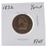 1832 half cent F/VF