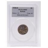 1938-D Buffalo nickel PCGS MS65