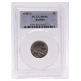 1938-D Buffalo nickel PCGS MS66
