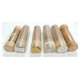 Lot of 6 BU Lincoln cent rolls 1955-S