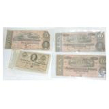 Lot of 4 Confederate notes