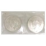 1922 and 1923 Peace dollars
