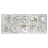 Lot of 10 - 1 oz .999 silver Australian rounds