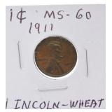 1911 Lincoln cent MS60