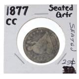 1877-CC Seated Liberty quarter