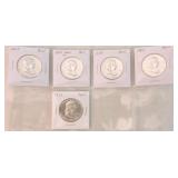 Lot of 5 Franklin half proofs, 1957, 1958,