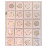 Page of 20 Walking Liberty halves 1918 to