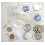 Lot of 3 - 1971-S silver clad Ikes, 12 clad Ikes,