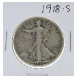 1918-S Walking Liberty half F12