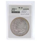 1878 Morgan dollar 8TF, ANACS MS63