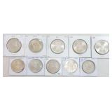 Lot of 10 Mexico pesos, BU