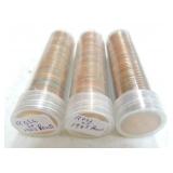 2 proof rolls of Lincoln cents 1962 & 1963, and