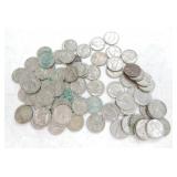 Lot of 50 Buffalo nickels and 28 Jefferson