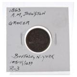 1863 CWT A.M. Johnston, Grocer, Buffalo NY