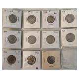Page of 11 Buffalo nickels