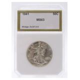 1941 Walking Liberty half PCI MS63