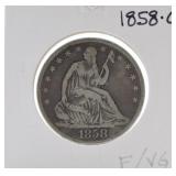 1858-O Seated Liberty half VG/F