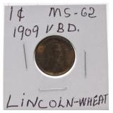 1909 VDB Lincoln cent MS62