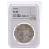 1881-S Morgan dollar NGC MS60