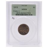 1913 Ty1 Buffalo nickel PCGS MS64